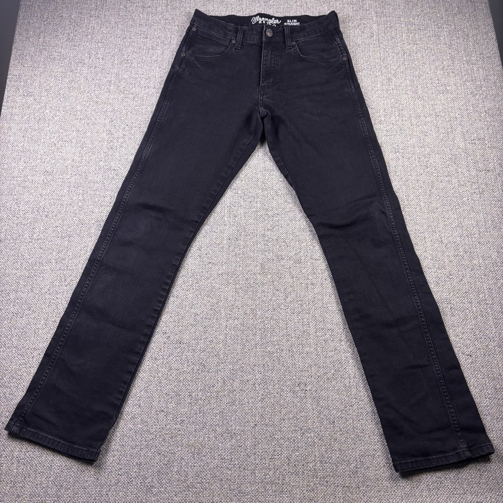 Wrangler Retro Men's Slim Straight Jeans Black Denim 29x34